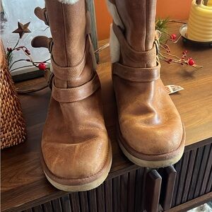 UGG Tan Leather Winter Boots